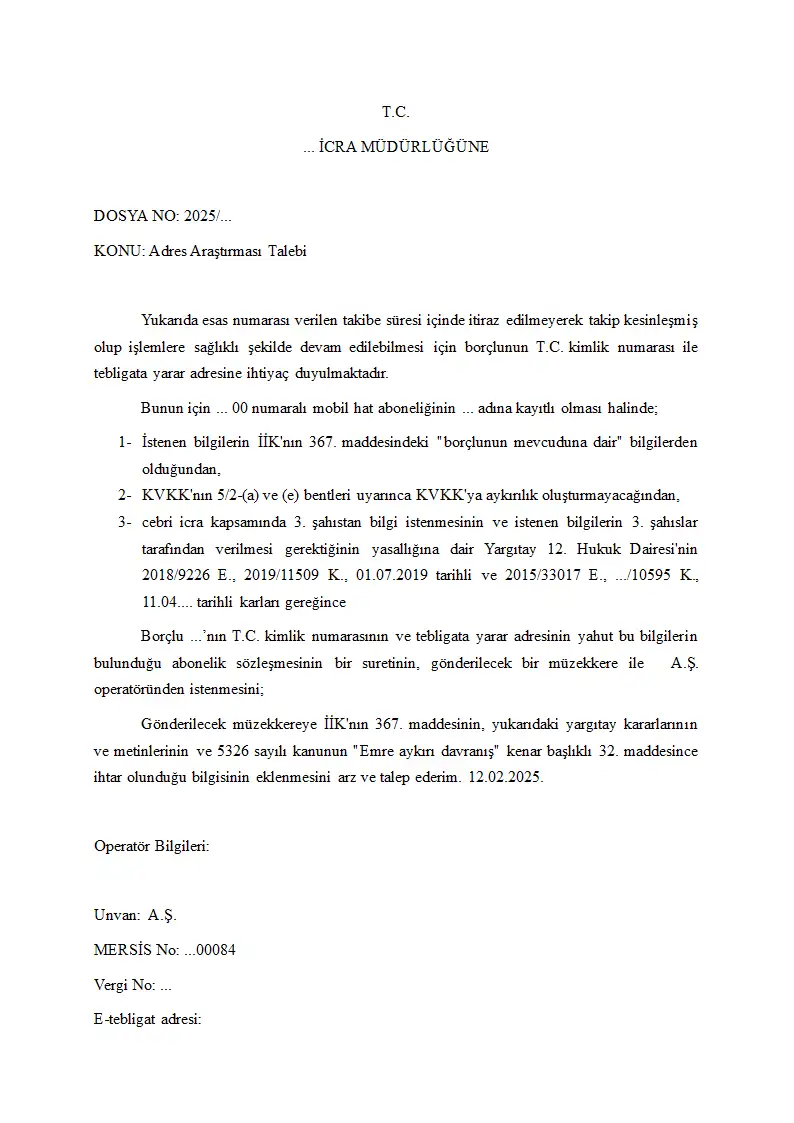 Evrak sayfa 1.