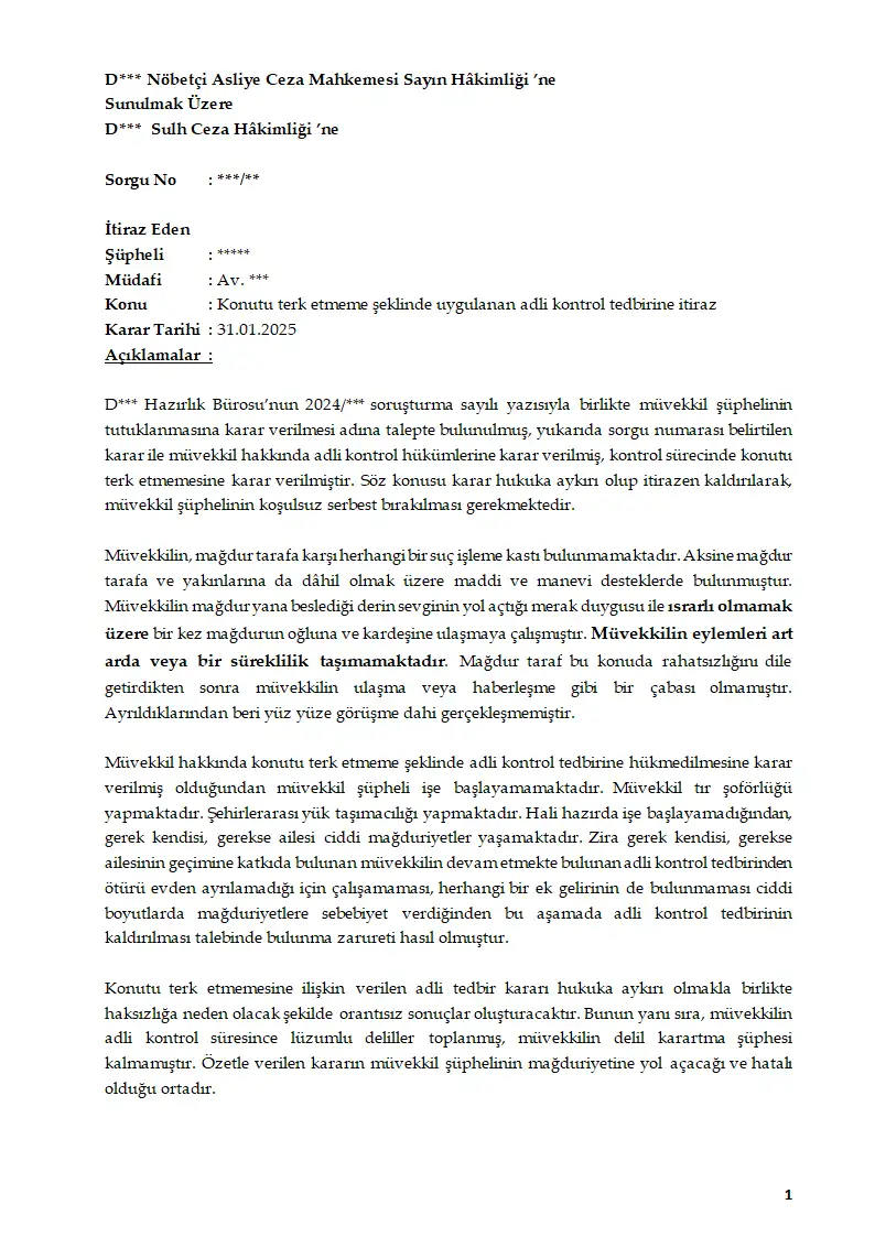 Evrak sayfa 1.